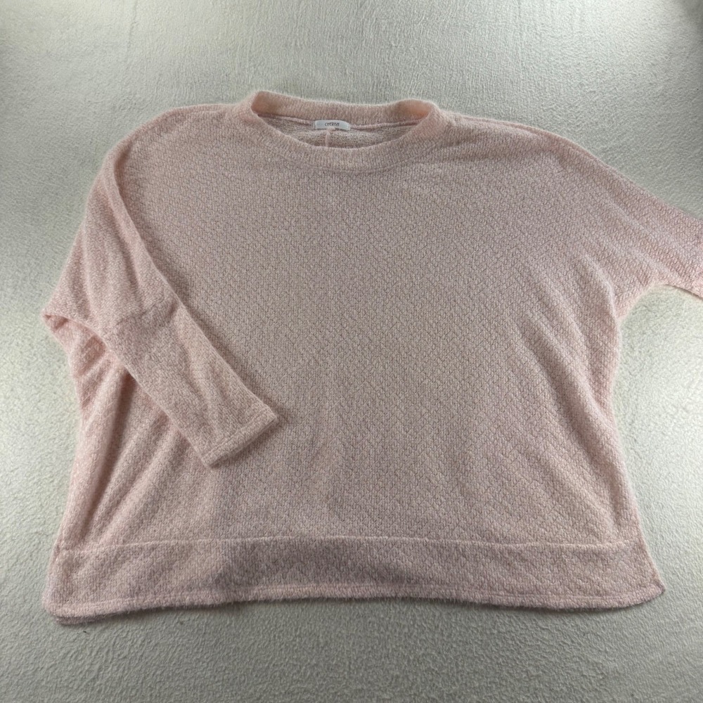 Cherish Sweater Women XL Pink Excellent Oversized Eyelash Knit Dolman Slit Hem